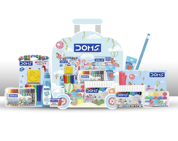 Doms ART on WHEELS Gift Pack Combo / Easy to Carry / A Fine Birthday Gift for Children