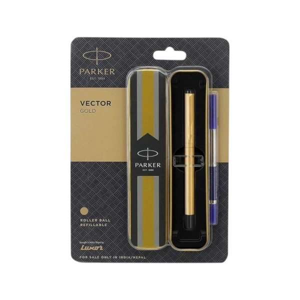 Parker Vector Gold Roller Ball Pen - 1 Piece, Blue