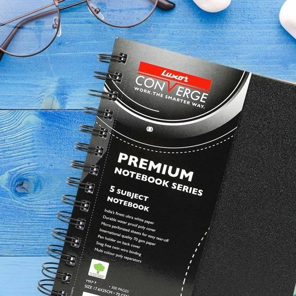 Luxor 5 Subject Notebook Single Ruled Size B5 Pages 300