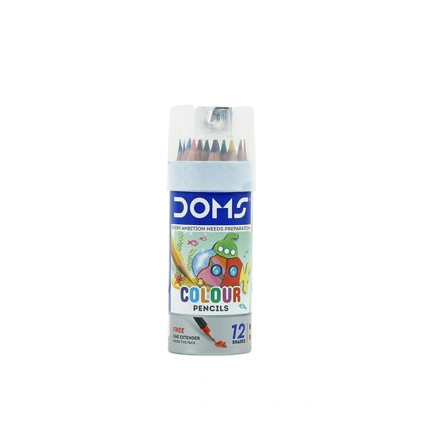 Doms Colour Pencils 12 Shades Tin Pack – Half Size -