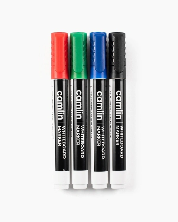 Camlin Whiteboard Marker Black, Blue, Red, Green Pack of 4 Piece Set
