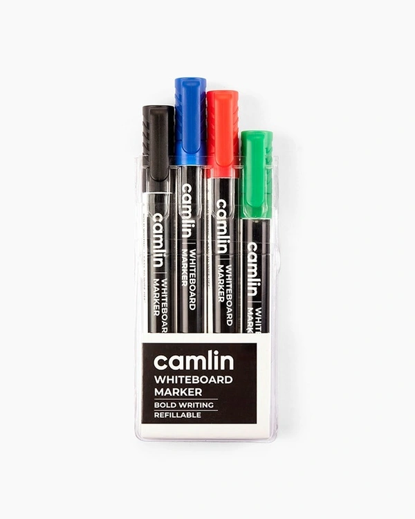 Camlin Whiteboard Marker Black, Blue, Red, Green Pack of 4 Piece Set