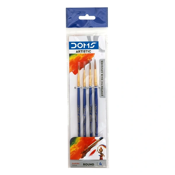 Doms Artistic Synthetic Brush Round Set of 4