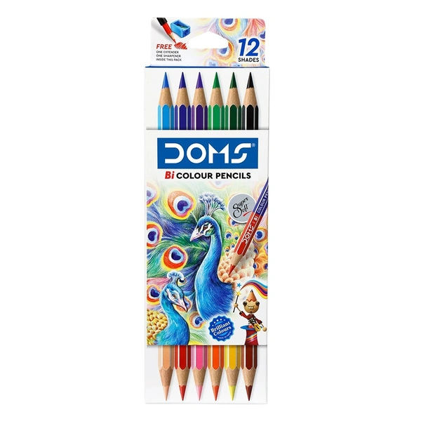 Doms DOMS Bi Colour Pencils 12 Shades