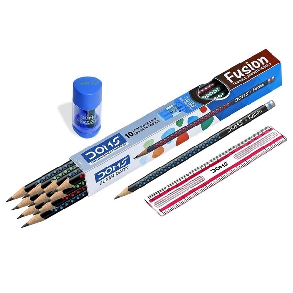 Doms Fusion X-Tra Super Dark Pencils Pack of 10 Pieces
