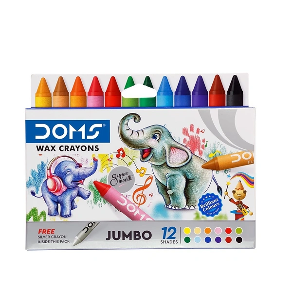 Doms Jumbo Wax Crayons 12 Shades