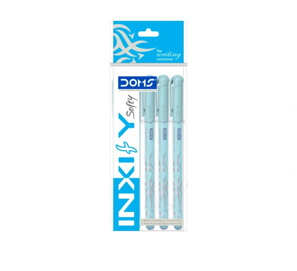 Doms Inxify Softy Ball Pen  - 5 Pieces, Blue