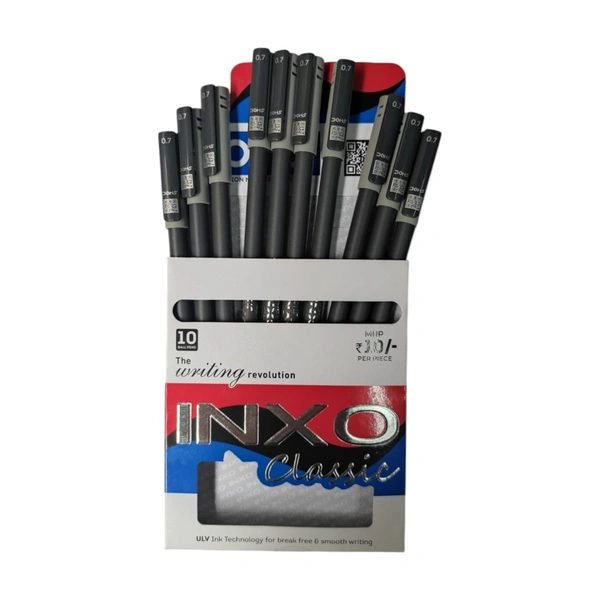 Doms Inxo Classic Ball Pen  - 10 Pieces, Black