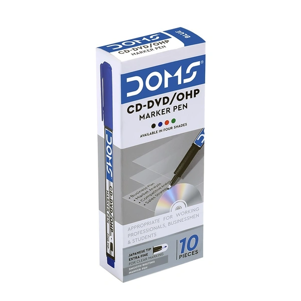 Doms CD-DVD/OHP Marker Pen - 1 Piece, Blue