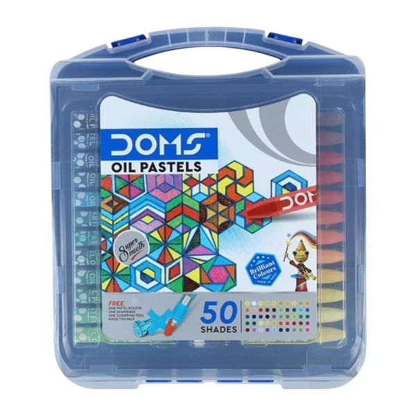 Doms Hexagonal Oil Pastels ( Assorted Shades ) 50 Shades Plastic Box