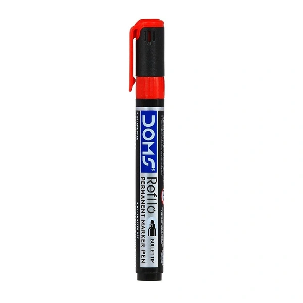 Doms Refilo Permanent Marker Pen - 1 Piece, Red