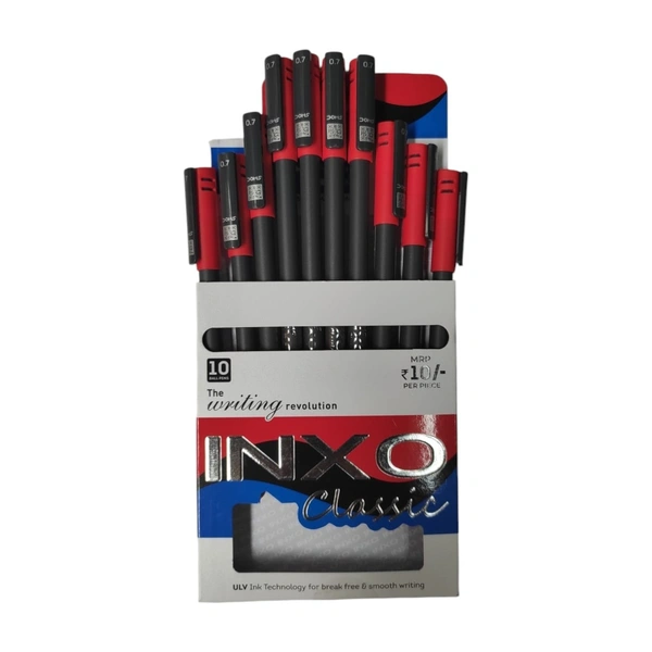 Doms Inxo Classic Ball Pen  - 10 Pieces, Red