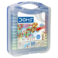Doms Hexagonal Oil Pastels ( Assorted Shades ) 50 Shades Plastic Box