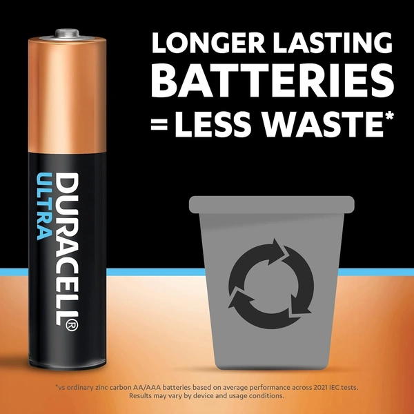 Duracell Ultra Alkaline Battery AA 4 Batteries Pack of 4