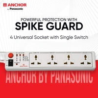ANCHOR Anchor Socket with Single Switch 4 Way Extension Board with 1.5 Meter Extension Cord 6A, 240V
