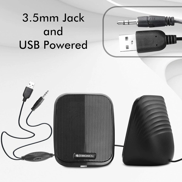 Zebronics Zeb - Fame 5 Watts 2.0 Multi Media Speakers with AUX, USB & Volume Control
