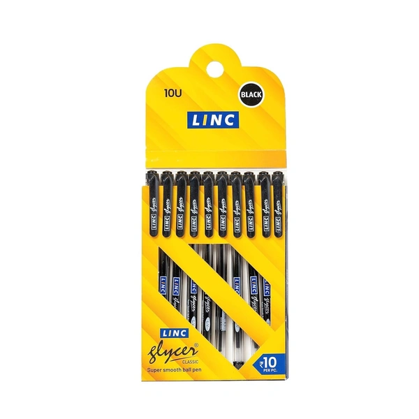 Linc Ball Pen Glycer - 10 Pieces, Black