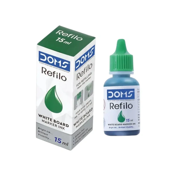 Doms Refilo Whiteboard Marker ink 15ml - Green