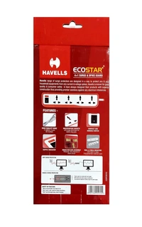 Havells SpikeStar Extension Board 4+1 Surge & Spike Guard 6A/ 1440W