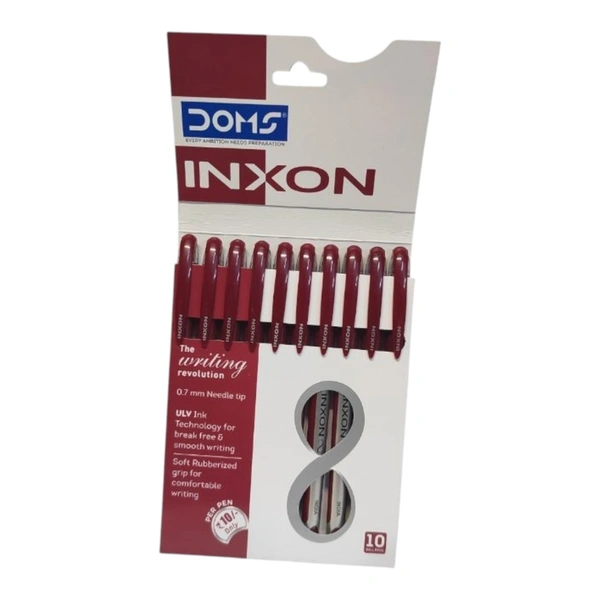 Doms Inxon Ball Pen  - 10 Pieces, Red