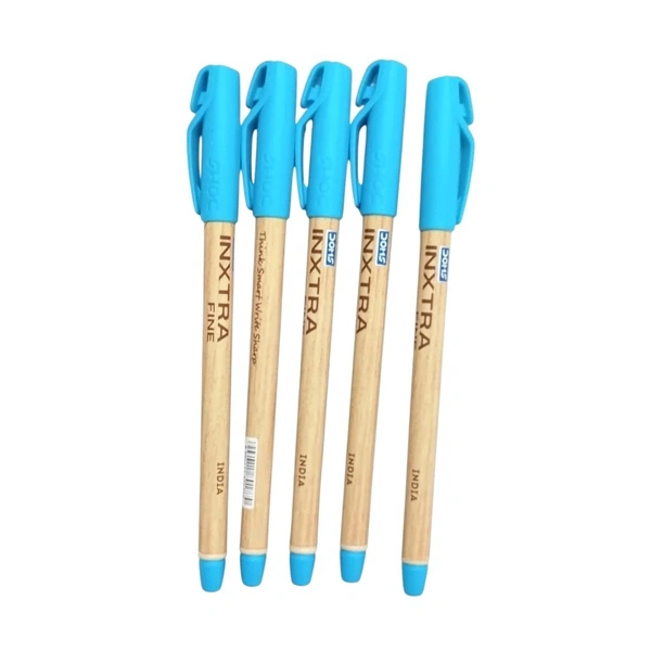 Doms Inxtra Fine Ball Pen  - 5 Pieces, Blue