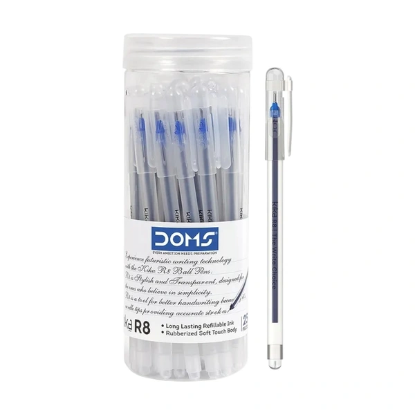 Doms Kika R8 Ball Pen Pack of 25 Pieces - Black