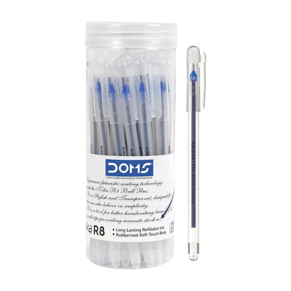 Doms Kika R8 Ball Pen Pack of 25 Pieces - Black