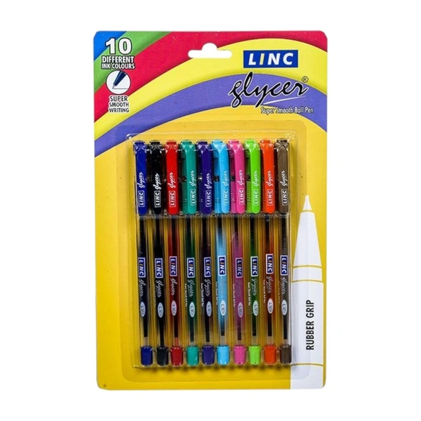 Linc Glycer Colour Ball Pen Pack of 10 Piece