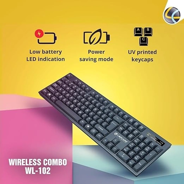 Lapcare Wireless Combo 2.4G Wireless Keyboard & Mouse Model No. WL-102