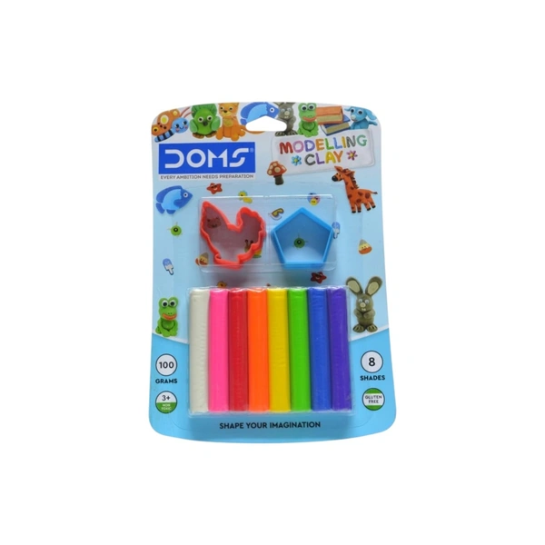 Doms Modelling Clay 8 Shades 100 Gram
