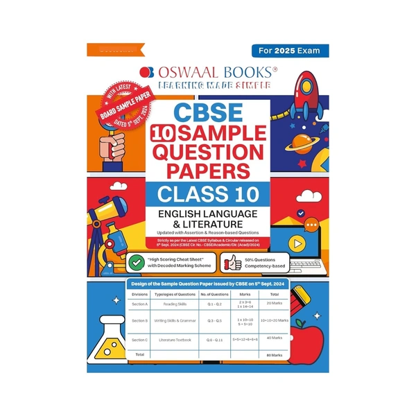 Oswaal CBSE 10 Sample Question Paper Class 10 English Language & Literature ( English B ) for 2025 Exam
