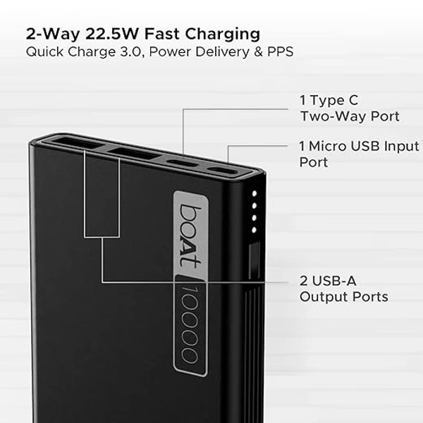 Boat EnergyShroom PB300 / 10000 mAh Powerbank - Black