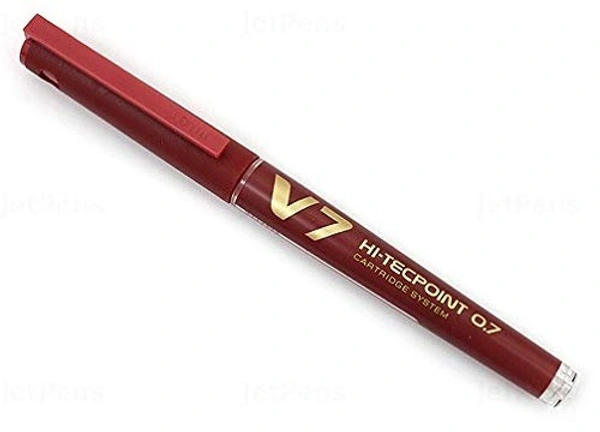 Pilot V7 Hi Tecpoint Cartridge System Roller Ball Pen - 1 Piece, Red
