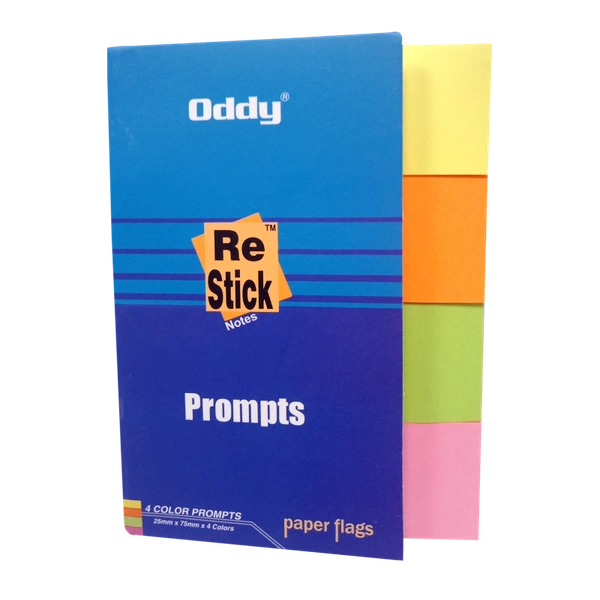 Oddy Re-Stick Notes Paper Flags - 4 Colour