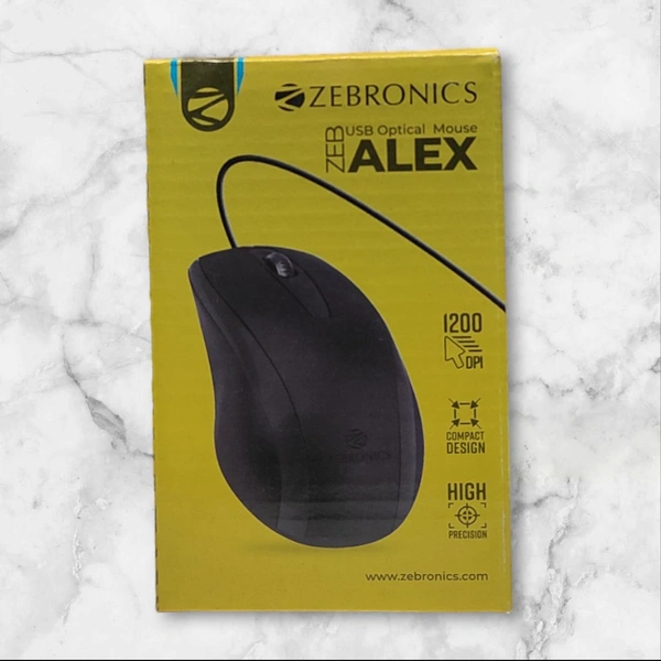 Zebronics ZEB ALEX USB Optical Mouse 1200 DPI