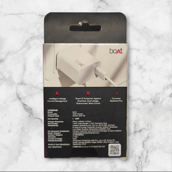 Boat WCDV 20W PD 20W Fast Type C Charging For All Phone