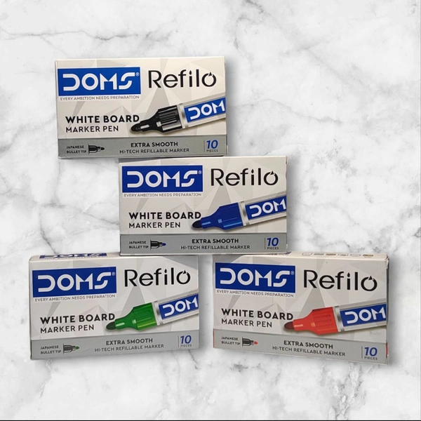 Doms White Board Marker Pen Black, Blue, Red, Green 40 Pieces Sets