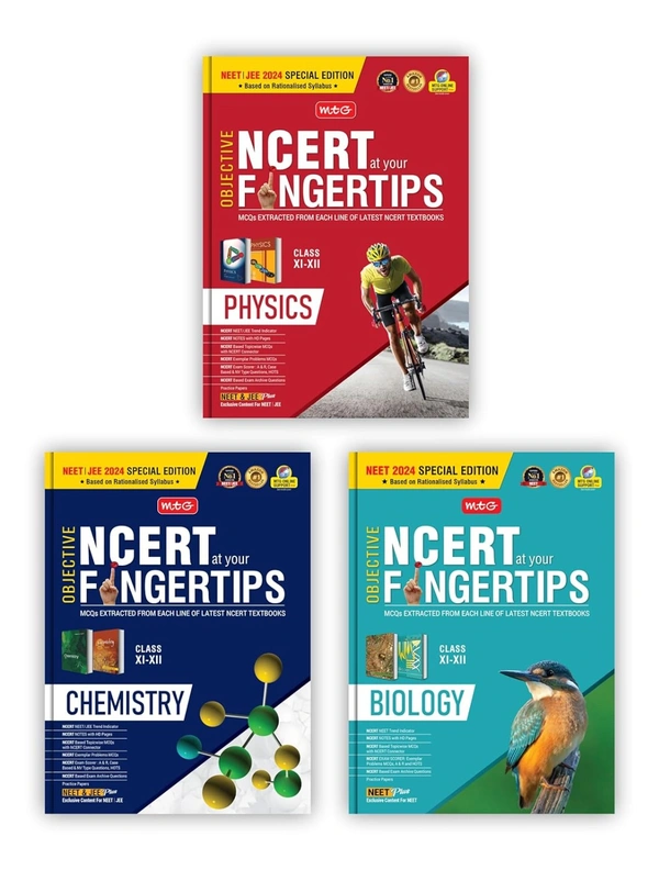 MTG Objective NCERT at your Fingertips for NEET Physics, Chemistry, Biology Set of 3 Books Latest & Revised Edition 2024