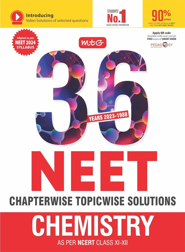 MTG 36 Year NEET Chapterwise Topicwise Solutions Chemistry for NEET Exam 2024