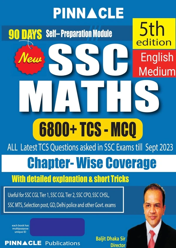 Pinnacle SCC Maths 6800+ TSC MCQ Chapterwise 5th Edition