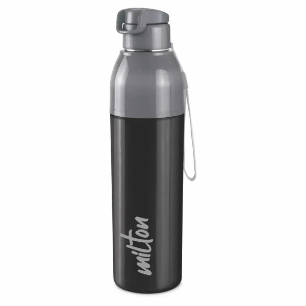 Milton Steel Convey 900 Steel Thermoware Insulated Inner Steel Water Bottle 650 ml  - Black, 630