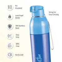 Milton Steel Convey 900 Steel Thermoware Insulated Inner Steel Water Bottle 650 ml - Blue, 630