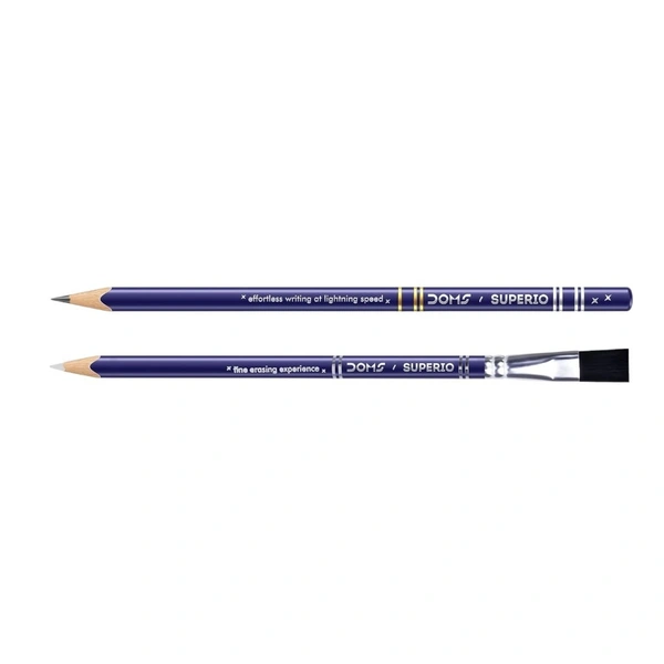 Doms Superio Super Dark  Eraser Pencil with Brush