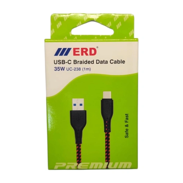 ERD USB C Braided Data Cable 35W 1 Meter UC238