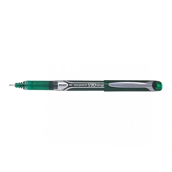 Pilot Hi Tecpoint V10 Grip Roller Ball Pen - 1 Piece, Green