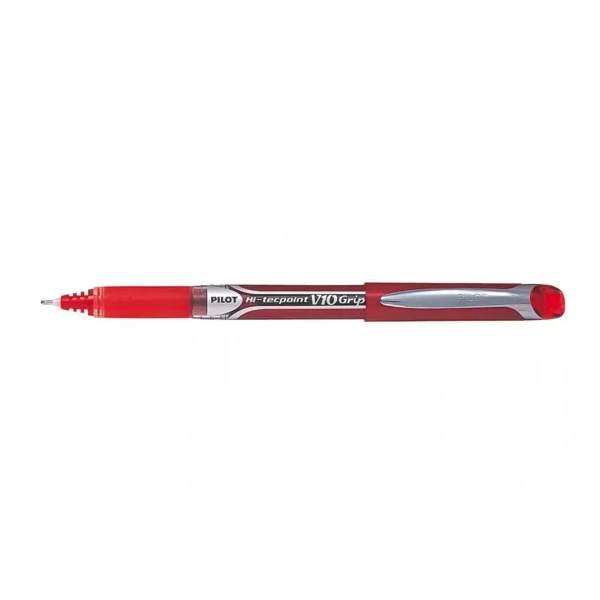 Pilot Hi Tecpoint V10 Grip Roller Ball Pen - 1 Piece, Red