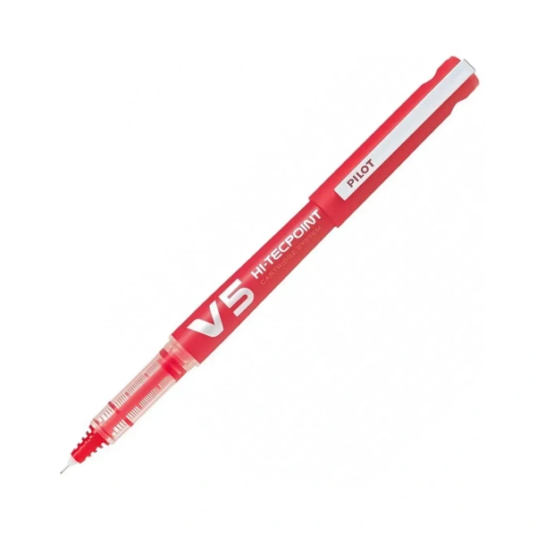 Pilot V5 Hi Tecpoint Cartridge System Roller Ball Pen  - 1 Piece, Red