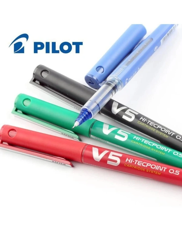 Pilot V5 Hi Tecpoint Cartridge System Roller Ball Pen  - 1 Piece, Blue