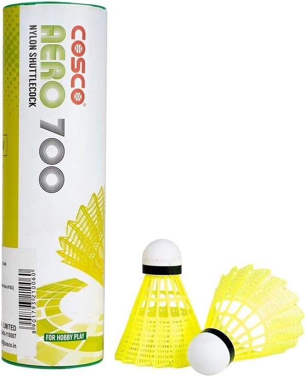 Cosco AERO 700 Nylon Shuttlecock Pack of 6 Pcs