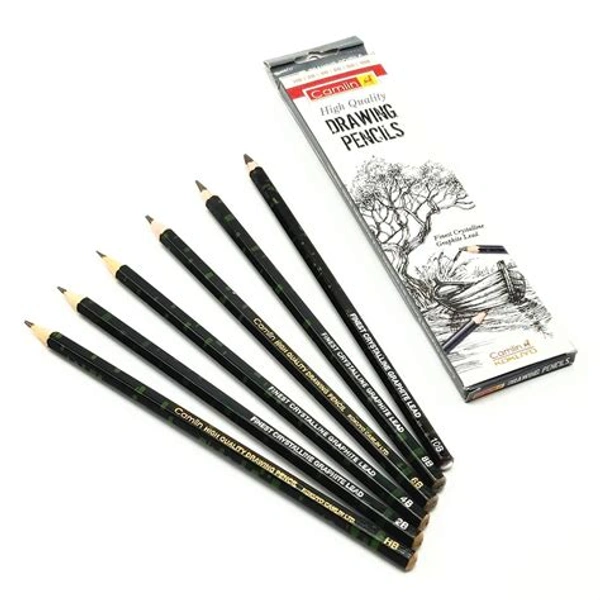 Camlin Drawing Pencils HB,2B,3B,4B,6B,8B Pack of 6 Piece